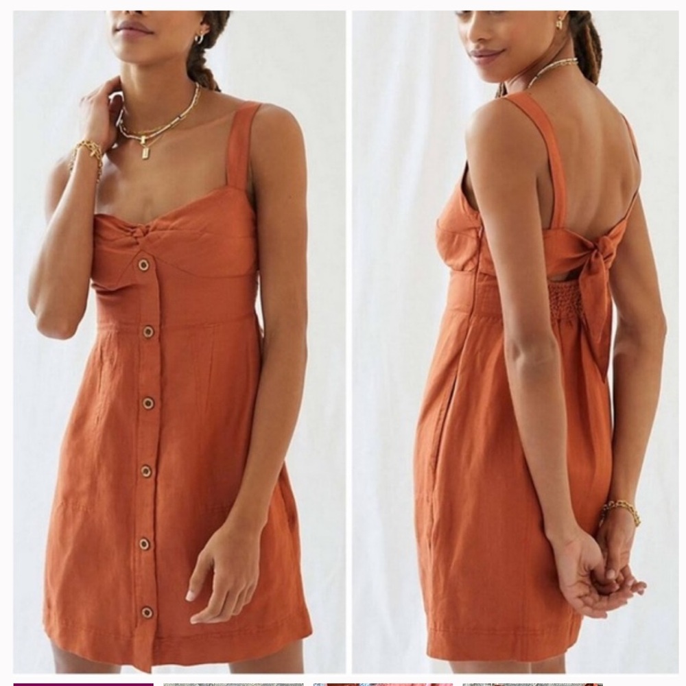 Rust Button-Down Anthropologie Maeve Dress